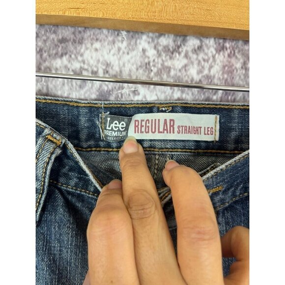 LEE Jeans Mens 40x32 Regular Straight Leg Blue Denim Vintage cowboy skater casua - Picture 2 of 11